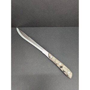 Vintage Kitchen Delite Stainless Steel Serrated Kitchen Knife with Wooden Handle